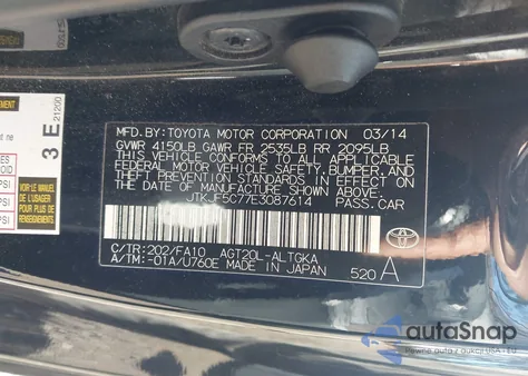 2014 Scion Tc z USA, uszkodzony, nr VIN JTKJF5C77E3087614